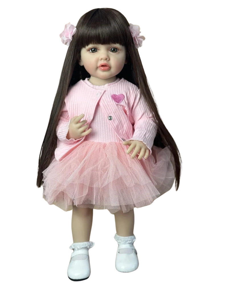 Bebê Reborn Cary - 55 CM - Corpo todo de Silicone