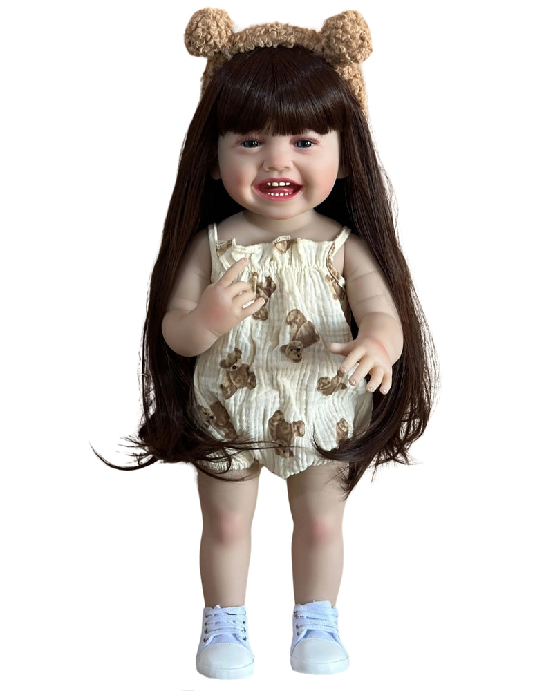 Bebê Reborn Lilu - 55 CM - Corpo todo de Silicone