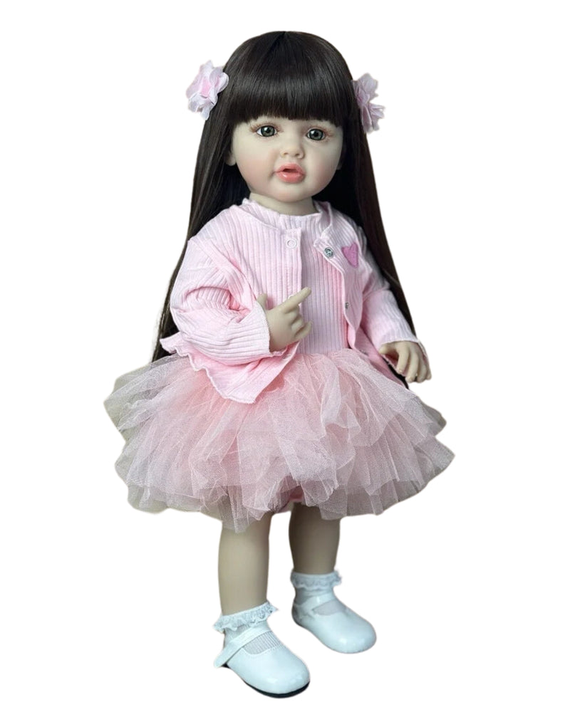 Bebê Reborn Cary - 55 CM - Corpo todo de Silicone