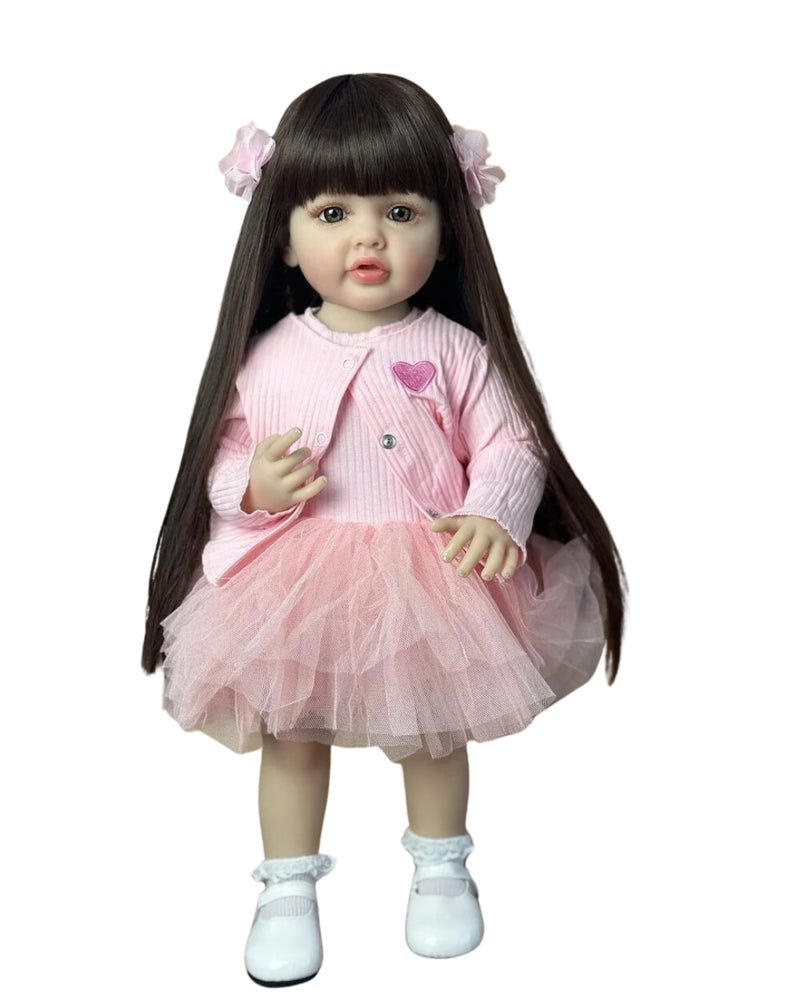 Bebê Reborn Cary - 55 CM - Corpo todo de Silicone