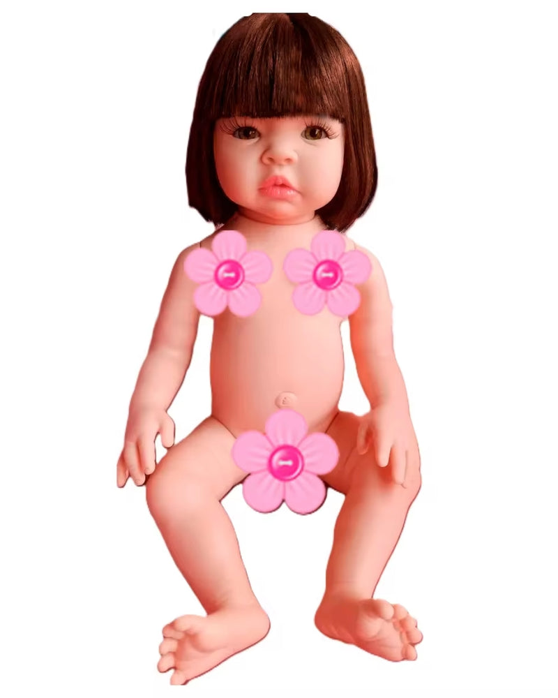 Bebê Reborn Marieta - 48CM - Corpo todo de Silicone