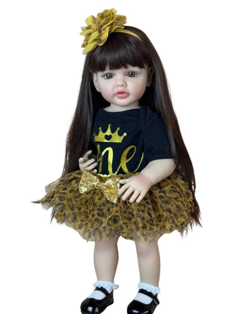 Bebê Reborn Katy - 55 CM - Corpo todo de Silicone