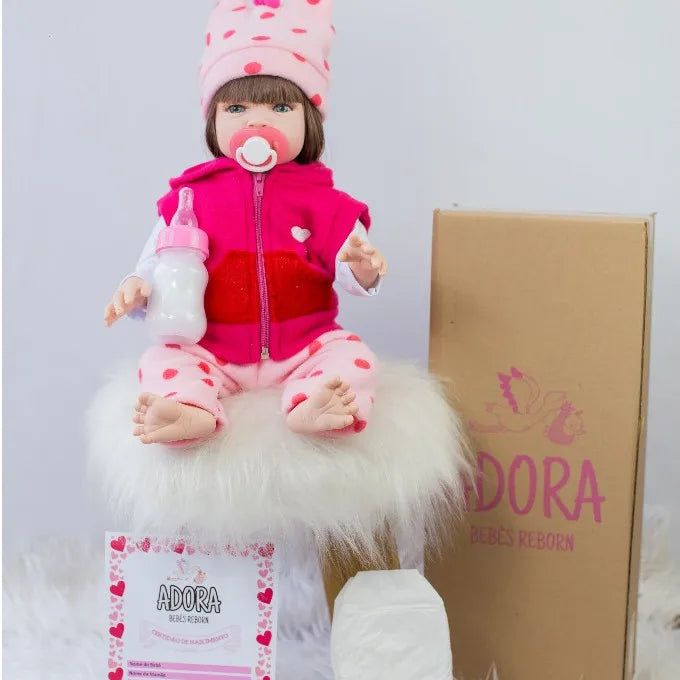 Bebê Reborn Jordânia - 48 CM - Corpo todo de Silicone