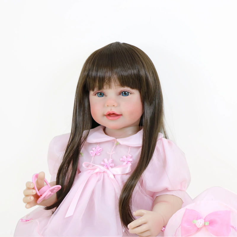 Bebê Reborn Lari - 55 CM - Corpo todo de Silicone