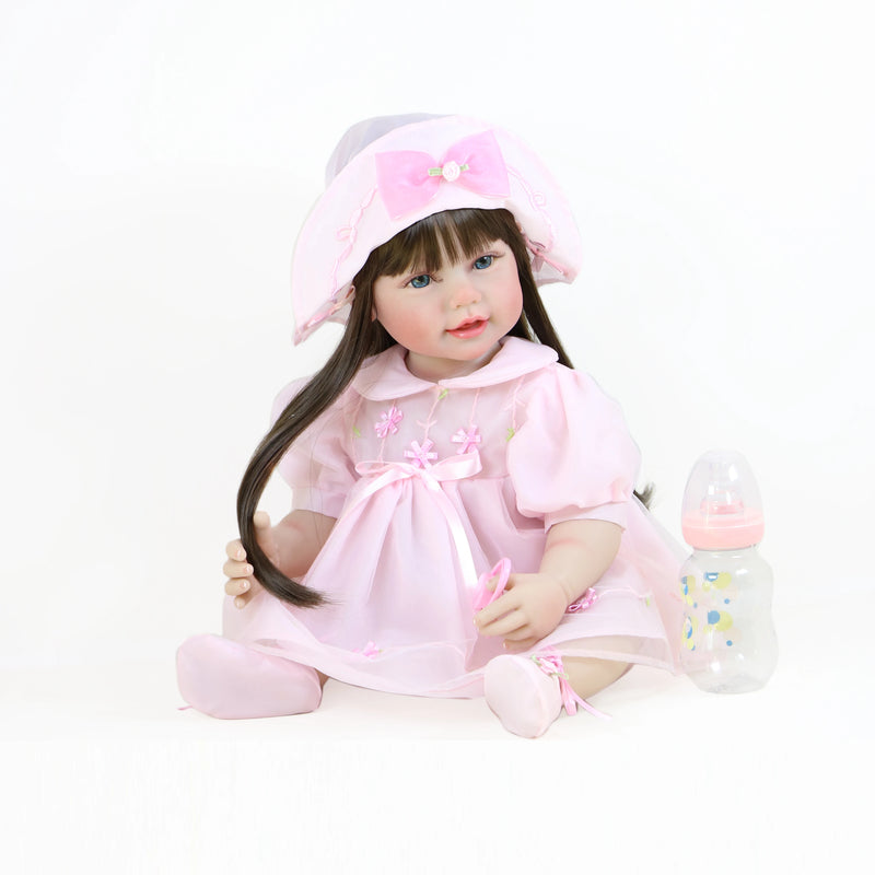 Bebê Reborn Lari - 55 CM - Corpo todo de Silicone