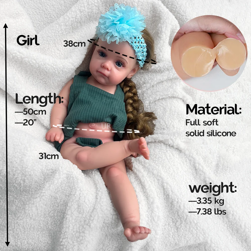 Bebê Reborn Leonor - 50cm - Silicone Sólido