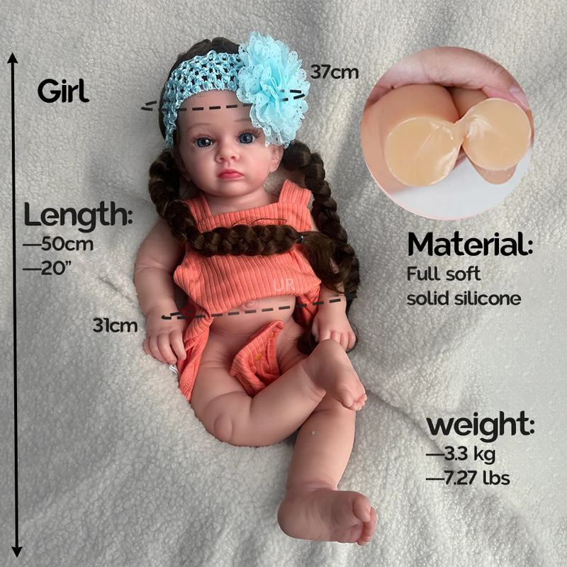 Bebê Reborn Emilly - 50cm - Silicone Sólido