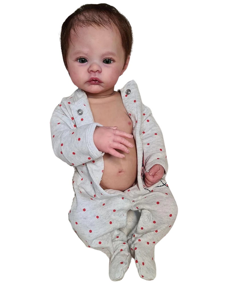 Bebê Reborn Alana - 49 CM - Corpo todo de Silicone