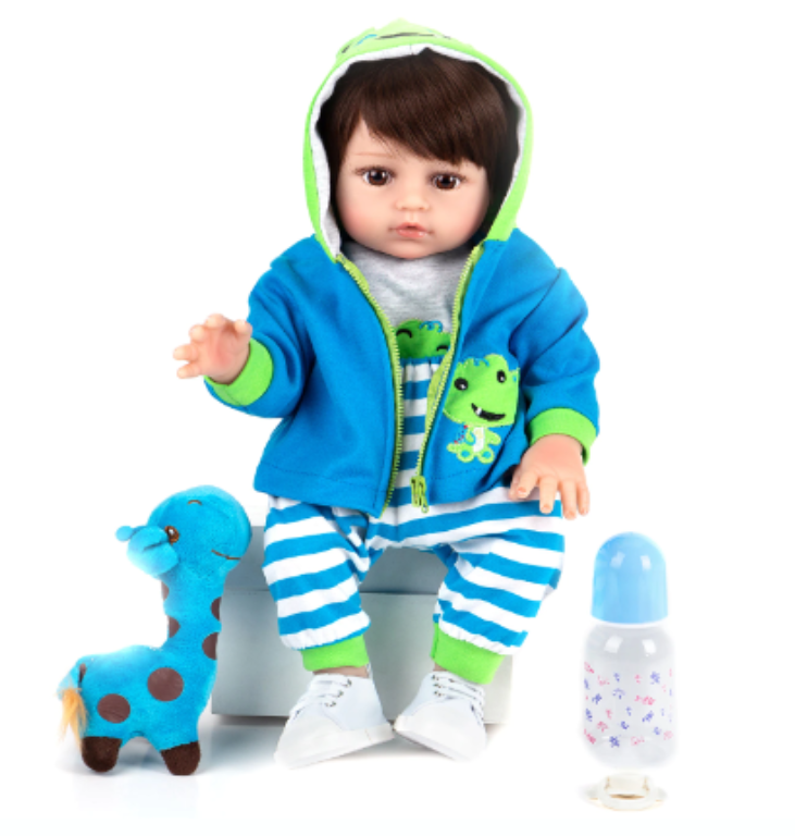 Bebê Reborn David - 48cm - Corpo Todo de Silicone