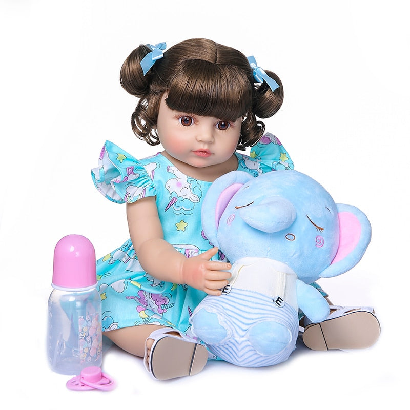 Bebê Reborn Lia - 55cm - Corpo Todo de Silicone