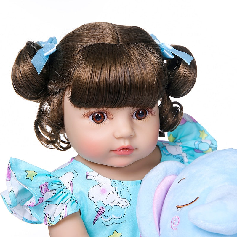 Bebê Reborn Lia - 55cm - Corpo Todo de Silicone