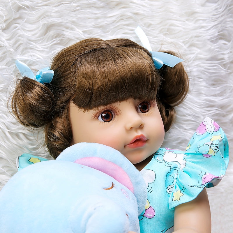 Bebê Reborn Lia - 55cm - Corpo Todo de Silicone