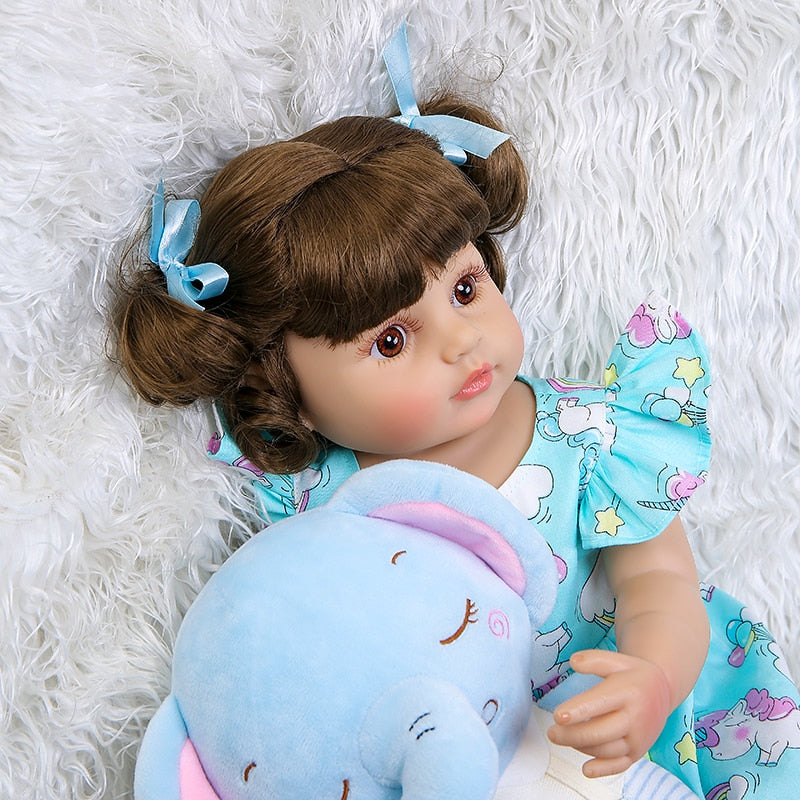 Bebê Reborn Lia - 55cm - Corpo Todo de Silicone