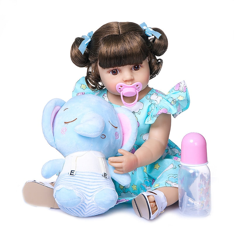 Bebê Reborn Lia - 55cm - Corpo Todo de Silicone